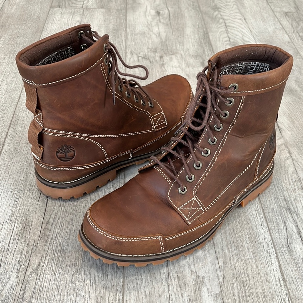 Timberland Earthkeepers Brown Leather Boots Size 10